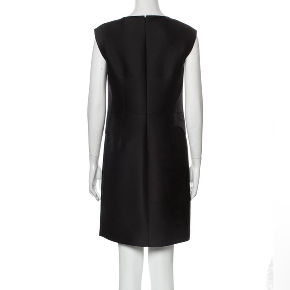 New Agnona Black Bateau Neckline Mini Dress w leather panels US4, IT40 - Picture 4 of 5